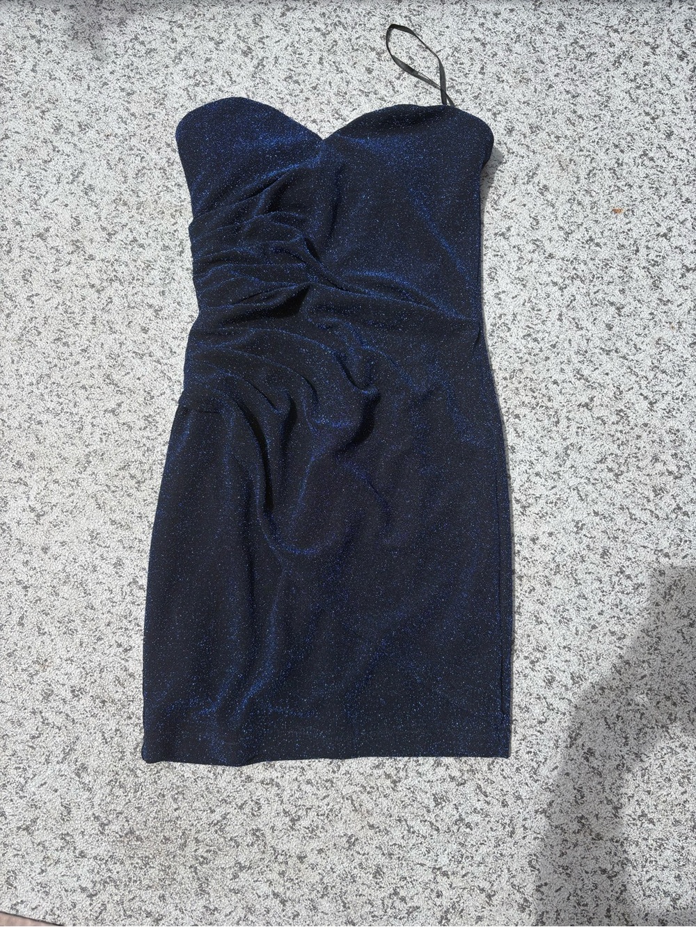 Forever 21 Y2K Strapless Navy Sparkle Cocktail Dress